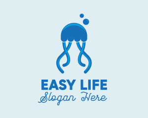 Ocean Blue Jellyfish logo design