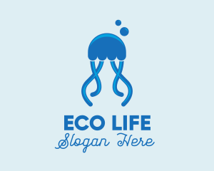 Ocean Blue Jellyfish logo design