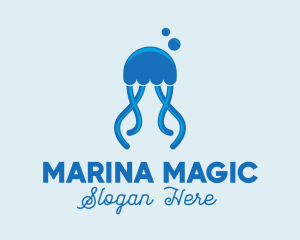 Ocean Blue Jellyfish logo design