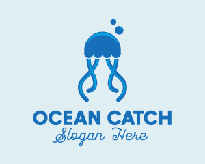 Ocean Blue Jellyfish logo design