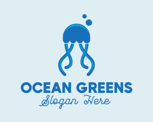 Ocean Blue Jellyfish logo design