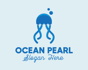 Ocean Blue Jellyfish logo design