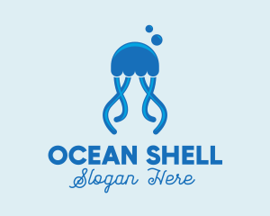 Ocean Blue Jellyfish logo design