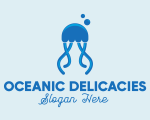 Ocean Blue Jellyfish logo design