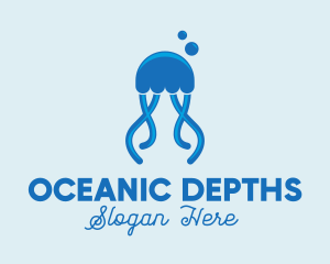 Ocean Blue Jellyfish logo design