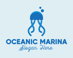 Ocean Blue Jellyfish logo design