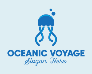 Ocean Blue Jellyfish logo design