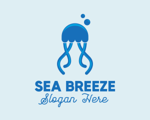 Ocean Blue Jellyfish logo design