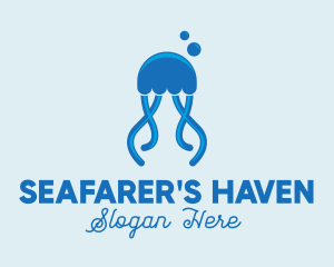 Ocean Blue Jellyfish logo design