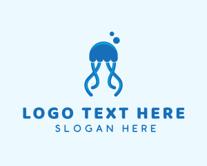 Ocean Blue Jellyfish Logo