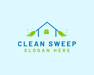 Home Broom Cleaner logo design