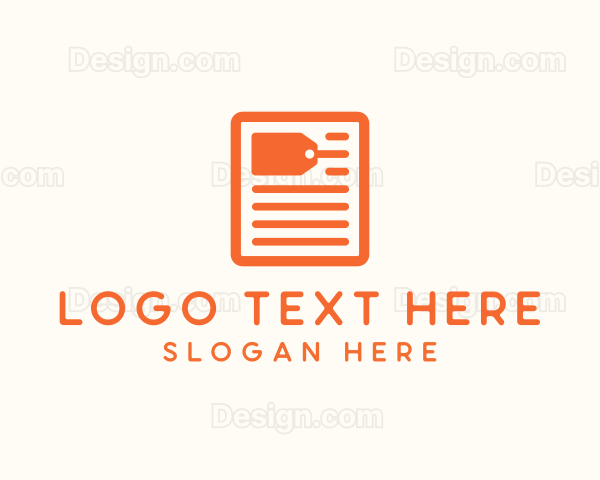 Shopping Tag Document Logo