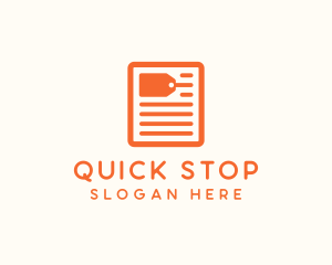 Shopping Tag Document logo design