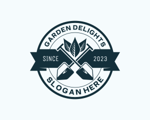 Landscaping Shovel Gardener logo design