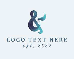 Lettering - Gradient Stylish Ampersand Lettering logo design