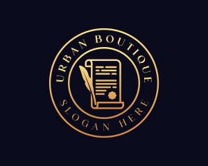 Quill Pen Notary Paper Logo