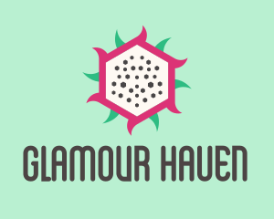 Hexagon Dragon Fruit Slice  logo