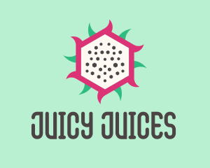 Hexagon Dragon Fruit Slice  logo