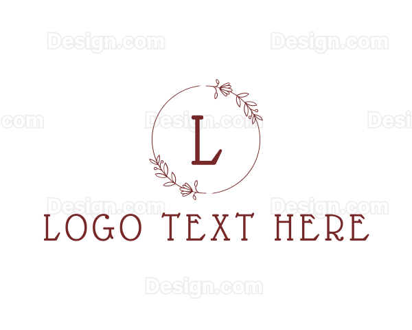 Maroon Floral Wreath Logo