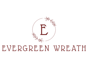 Maroon Floral Wreath  logo design