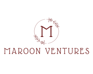 Maroon Floral Wreath  logo design