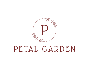 Maroon Floral Wreath  logo design