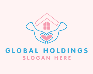 Hand Heart House logo design