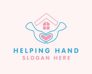 Hand Heart House logo design