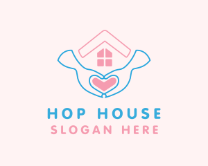 Hand Heart House logo design