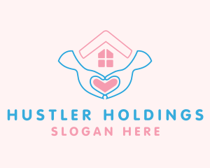 Hand Heart House logo design