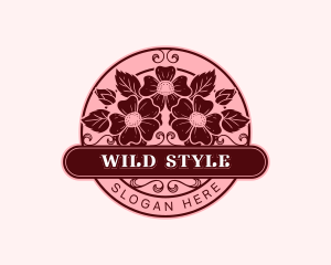 Wild Rose Flower logo design