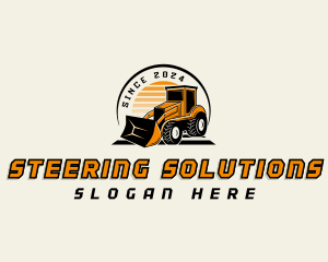 Excavator Backhoe Bulldozer logo design