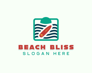 Surfing Beach Wave  logo design