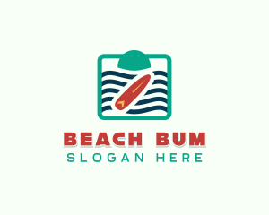 Surfing Beach Wave  logo design