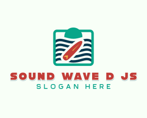 Surfing Beach Wave  logo design