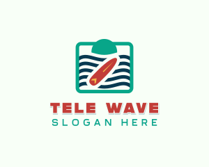 Surfing Beach Wave  logo design