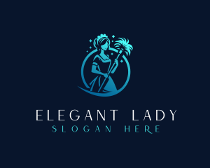 Housemaid Cleaning Lady logo design