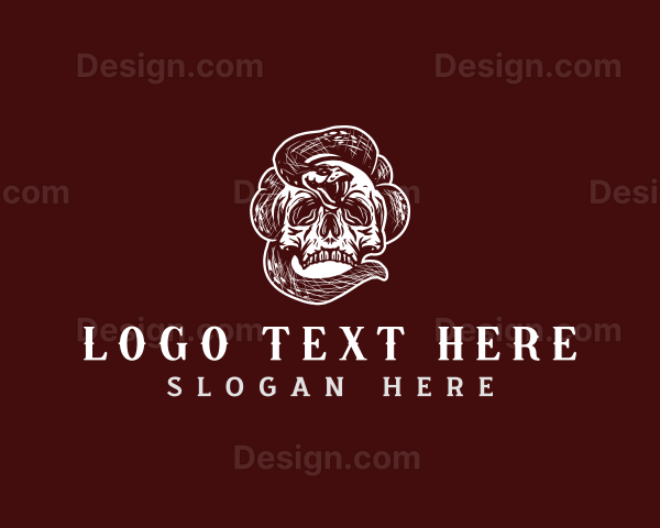 Serpent Snake Skull Logo