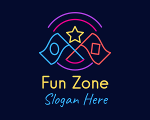 Colorful Arcade Game Flag logo design