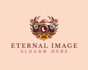 Floral Camera Photography logo design