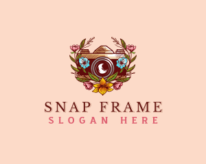 Floral Camera Photography logo design