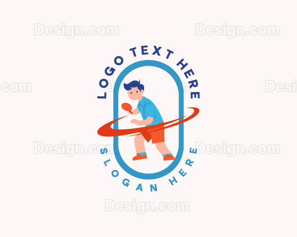 Table Tennis Player Logo