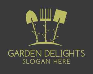 Green Gardening Tools logo design