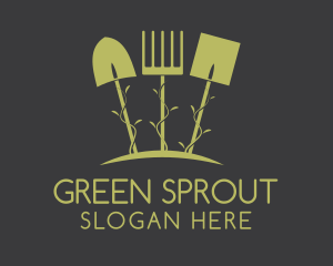 Green Gardening Tools logo design