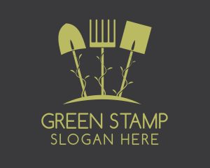 Green Gardening Tools logo design