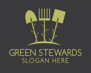 Green Gardening Tools logo design