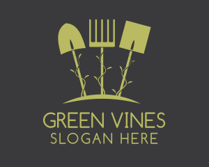 Green Gardening Tools logo design