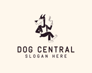 Cigarette Smoking Dog logo design