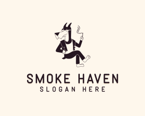 Cigarette Smoking Dog logo design