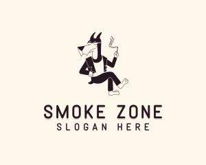 Cigarette Smoking Dog logo design